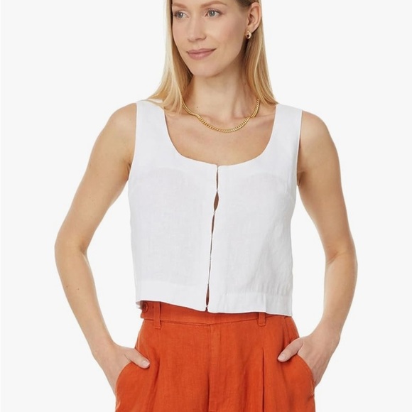 Madewell White Sleeveless Crop Tank Top - Picture 1 of 4